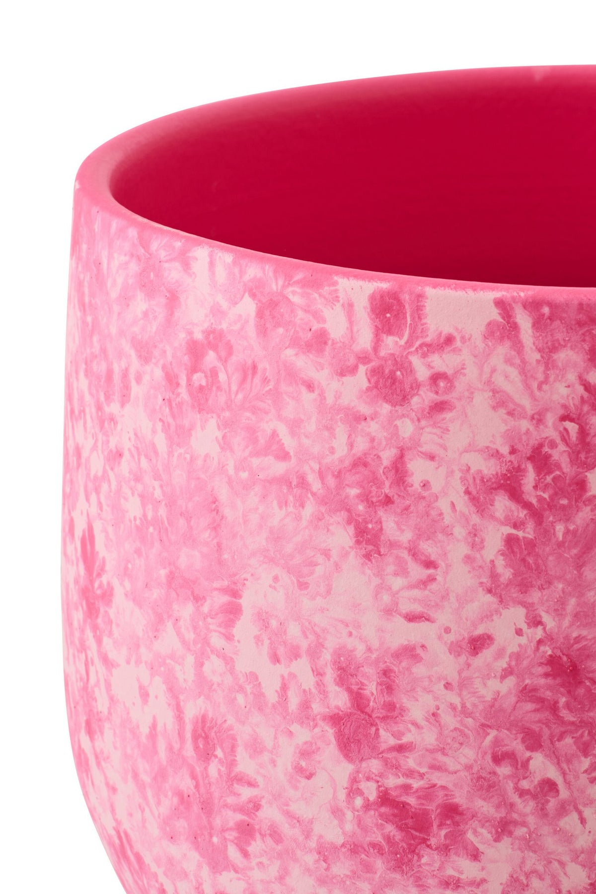 J-Line bloempot - keramiek - roze/wit - L