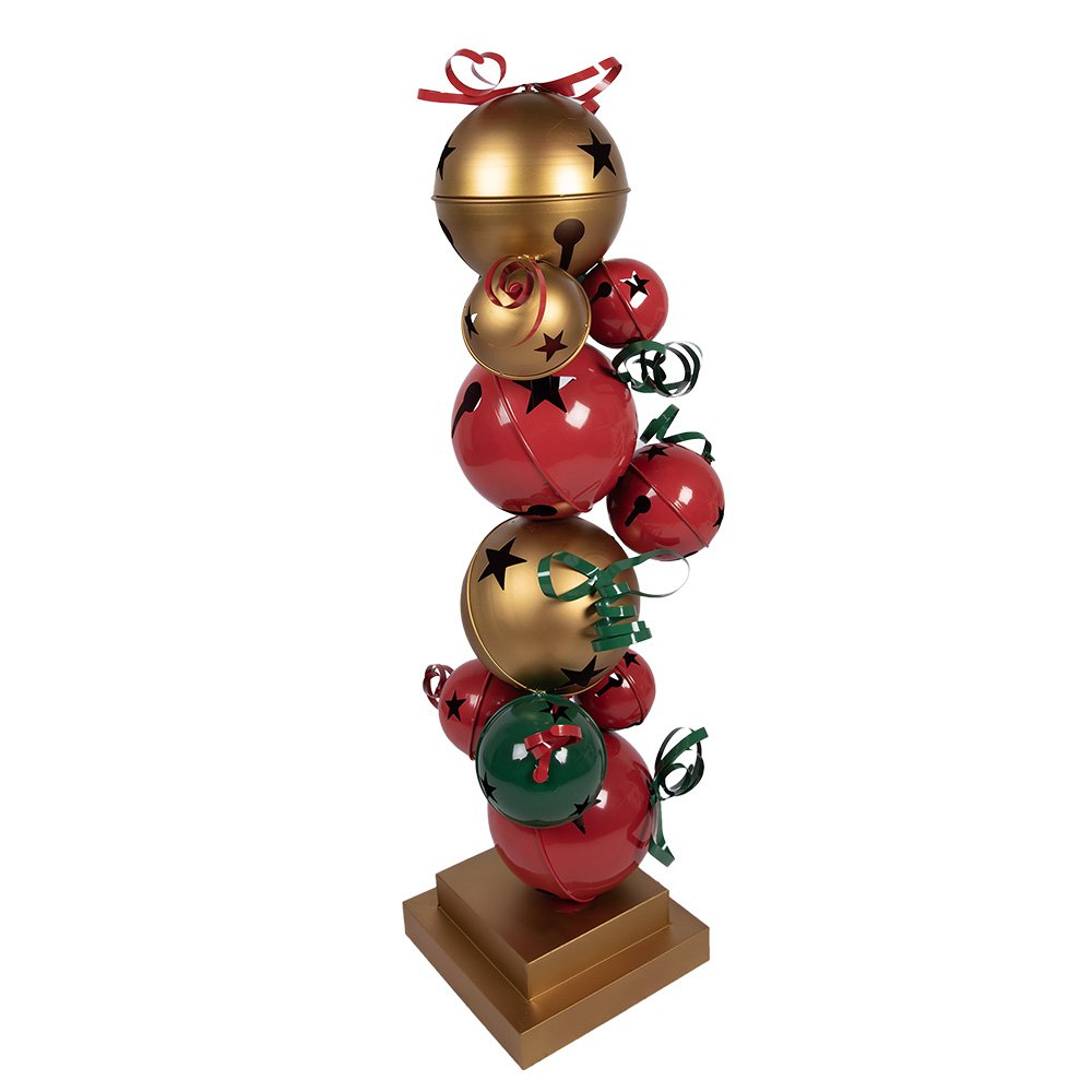 Kerstdecoratie Beeld 35x35x120 cm Rood Groen Metaal