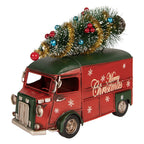 Kerstdecoratie Beeld Bus 21x10x17 cm Rood Metaal