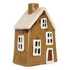 Waxinelichthouder Huis 12x8x18 cm Bruin Keramiek