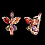 Vliegende vlinderoorbellen – mode-sieraden – 18K roségoud verguld – Zwitserse AAA-zirkonen