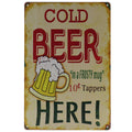 Koud bier Retro Wandbord 30x20