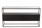 J-Line Console Vierkant Metaal/Glas Zwart