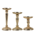Kandelaar gehamerd champagne goud 16,5x10cm