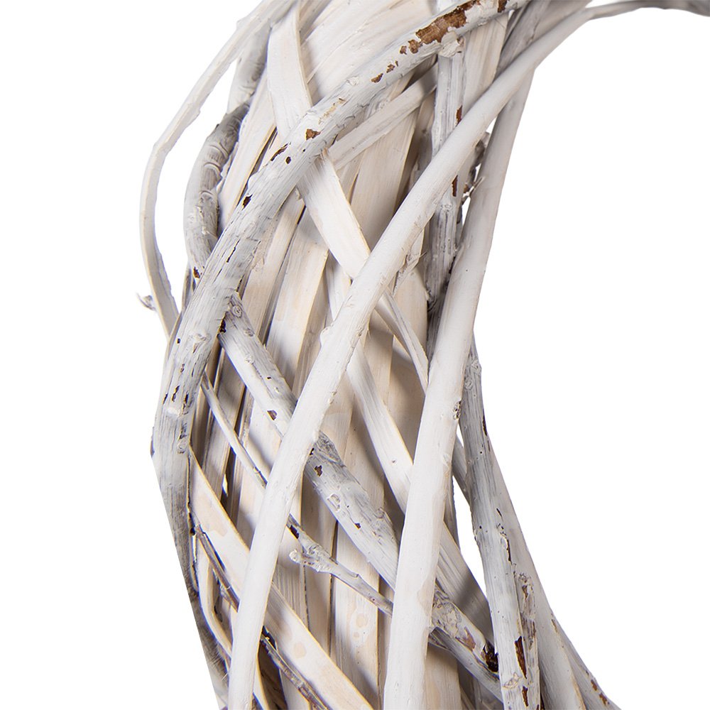 Krans Ø 40x8 cm Wit Rotan