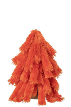 J-Line decoratie Kerstboom Donzig - polyester - donkeroranje - small