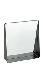 J-Line spiegel Vierkant - metaal/glas - zwart - 38 x 41 cm