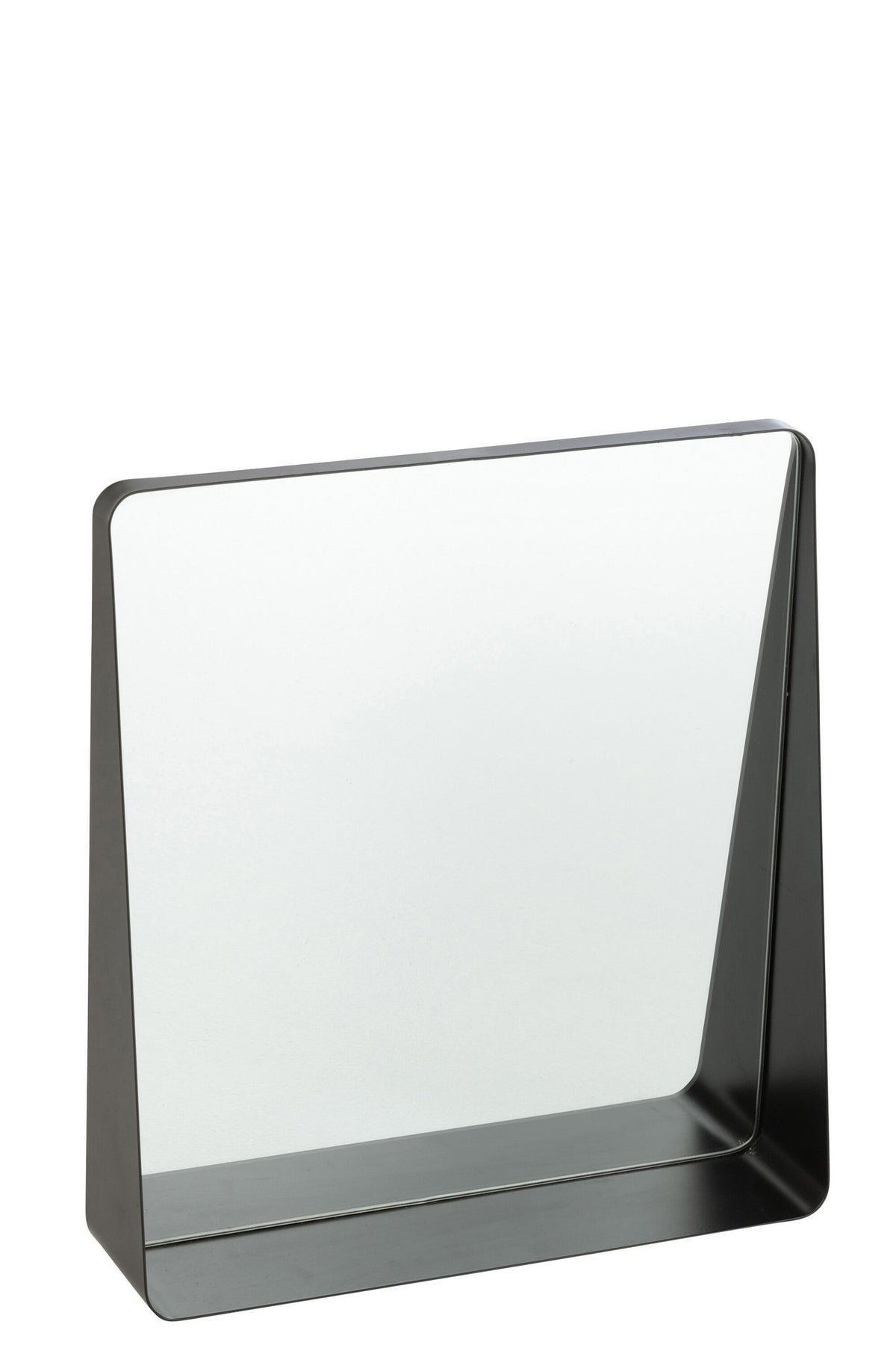 J-Line spiegel Vierkant - metaal/glas - zwart - 38 x 41 cm