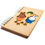 Duurzaam Houten Notitieboek – Komoni – Nijntje & Nina – Miffy – & – Nina – Gerecycled papier – Navulbaar