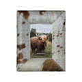 Fotolijst koe bol bruin/wit 15x10cm