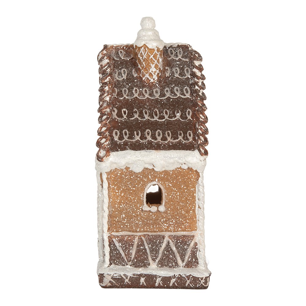 Gingerbread house met LED 13x9x20 cm Bruin Kunststof