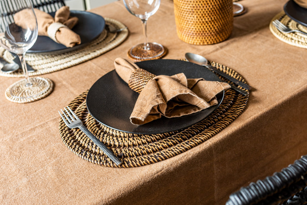 Placemat rattan spiraal - ovaal - 30x40 cm