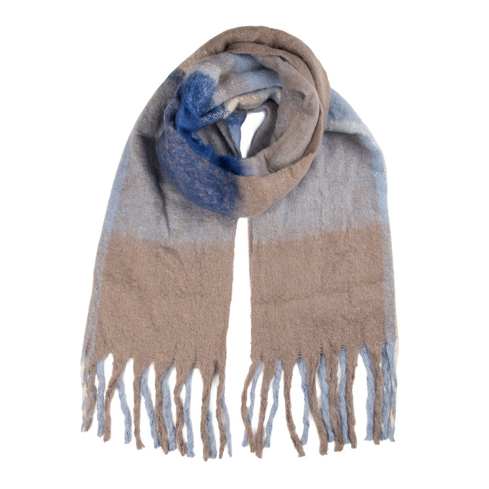 Wintersjaal Dames 50x210 cm Blauw Textiel