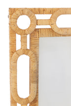 J-Line spiegel Ring - hout - naturel - S