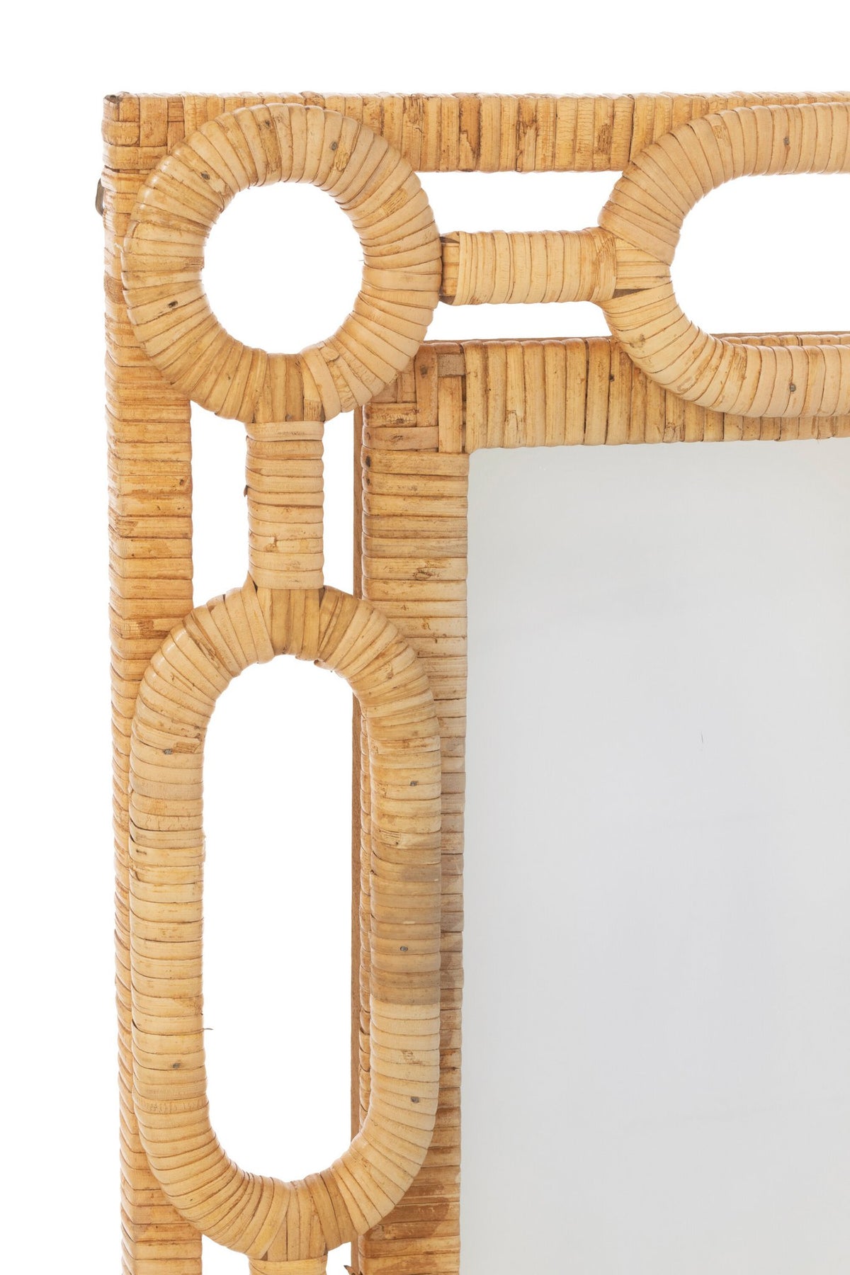 J-Line spiegel Ring - hout - naturel - S