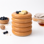 Voorraadpot | Keramische gebeeldhouwde pannenkoekstapel