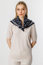 Patara Square Foulard Navy-Beige