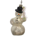 Kerthanger Sneeuwpop Ø 5x10 cm wit Glas