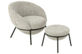 J-Line loungestoel + poef - ijzer - grijs/zwart