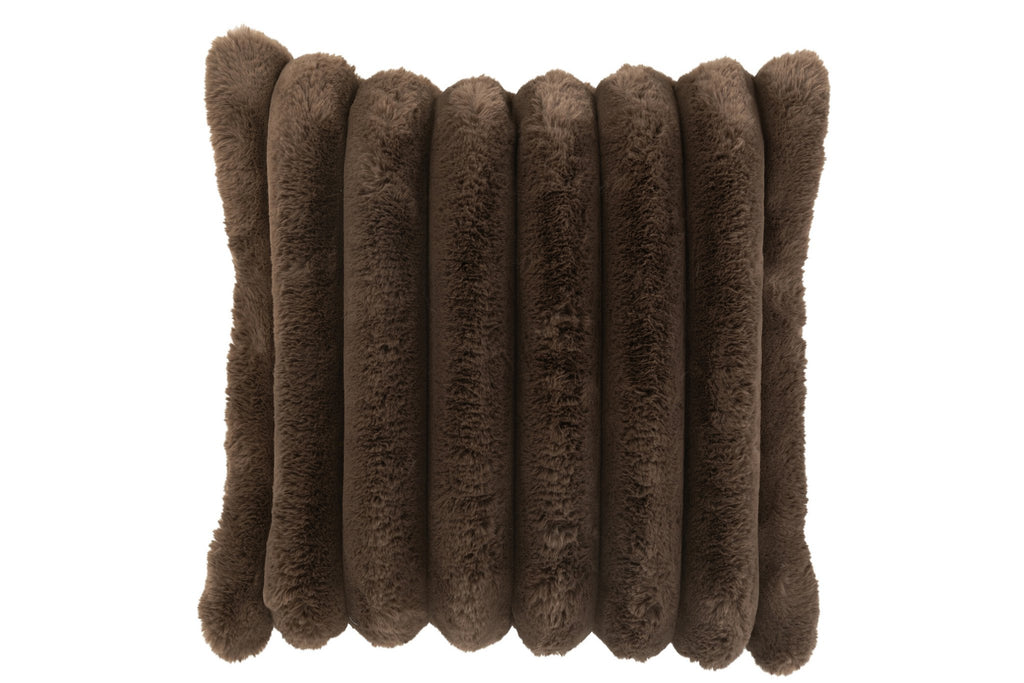 J-Line kussen Corduroy - polyester - chocolade - large