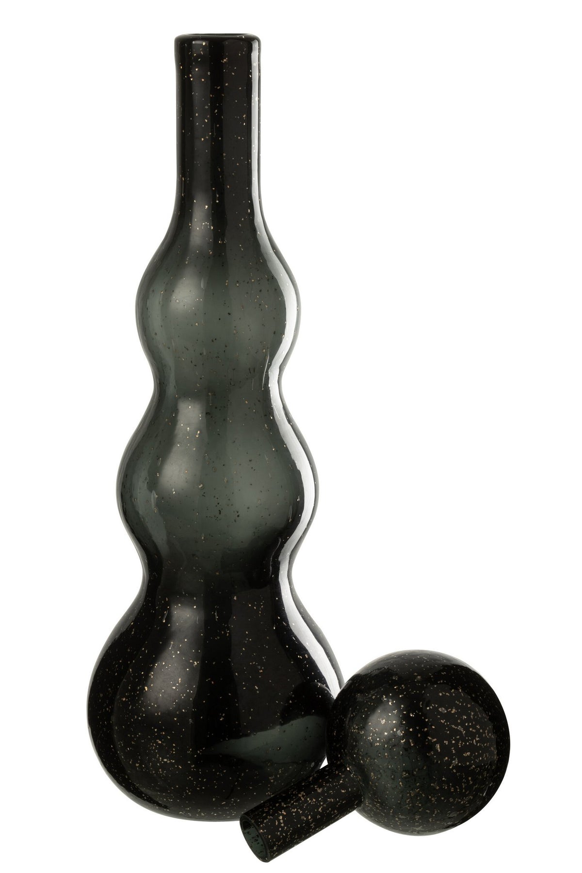 J-Line decoratoe Fles + Stop Carol - glas - zwart - large