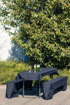 Bier tafelset textiel zwart 9350 1st 100x260cm/ 2st 220x25x45cm