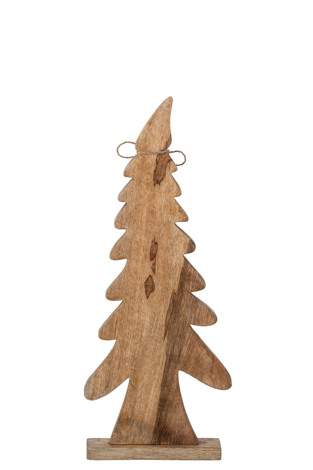 J-Line Dennenboom met strik - mangohout - naturel/wit - medium