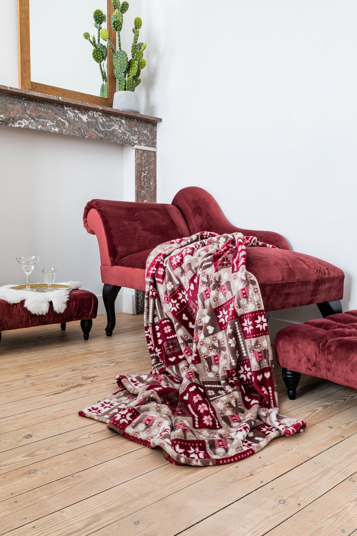 Plaid microflanel 125x150cm, X-MAS