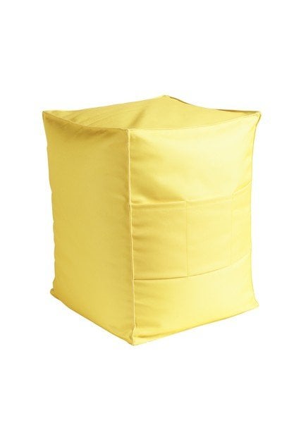 St. Tropez Outdoor poef kussenhoes geel 39x39x50cm