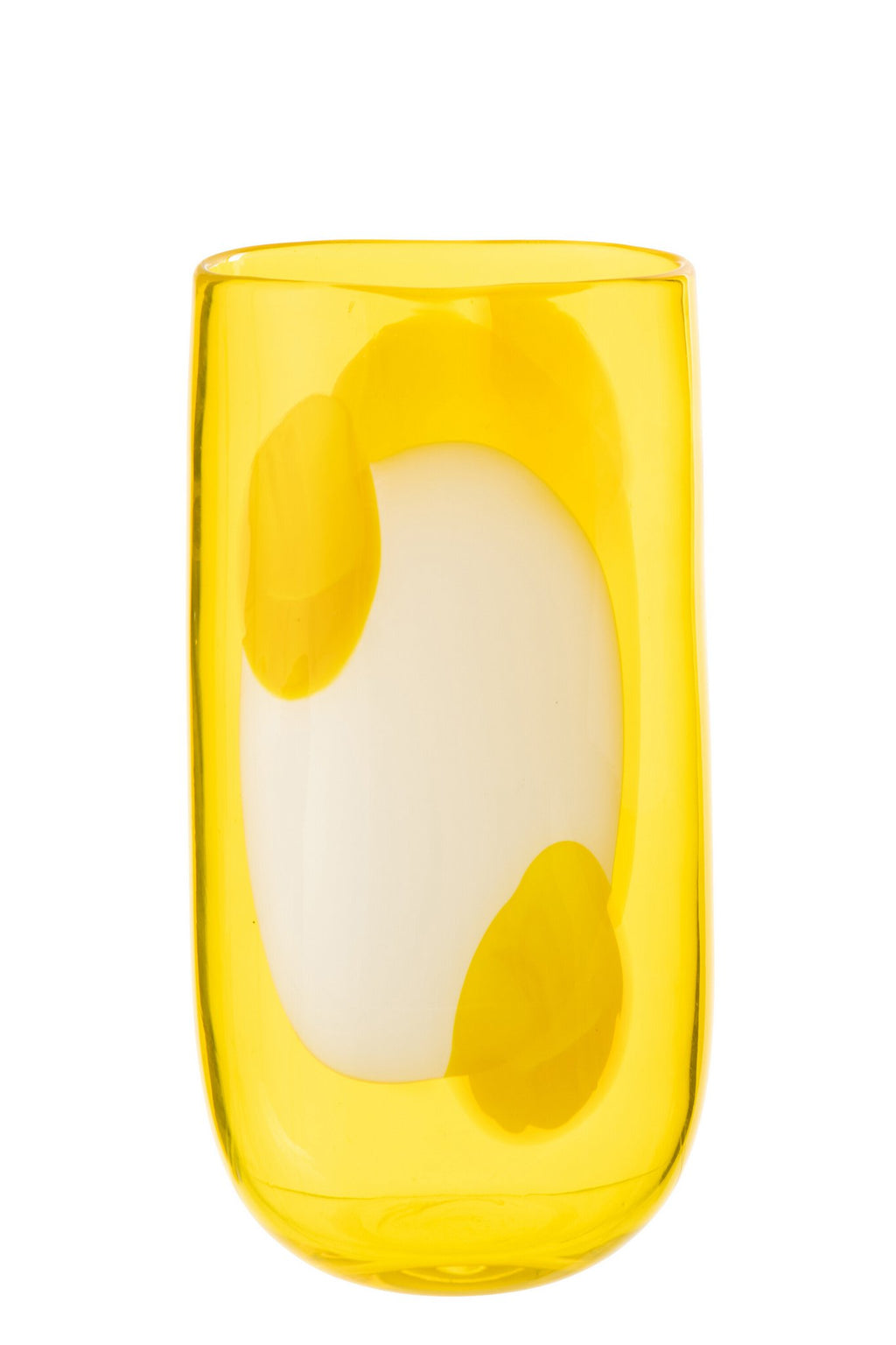 J-Line vaas Mona - glas - transparant/geel - S