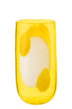 J-Line vaas Mona - glas - transparant/geel - S