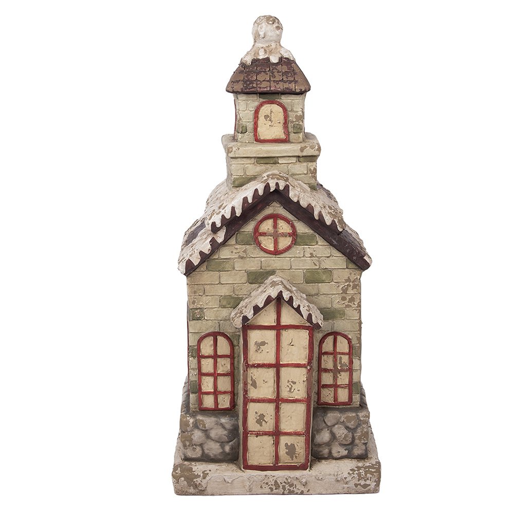 Decoratie Beeld Huis 36x30x80 cm Groen Keramisch materiaal
