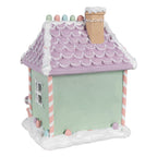 Gingerbread house 17x14x21 cm Groen Roze Kunststof Peperkoekhuisje
