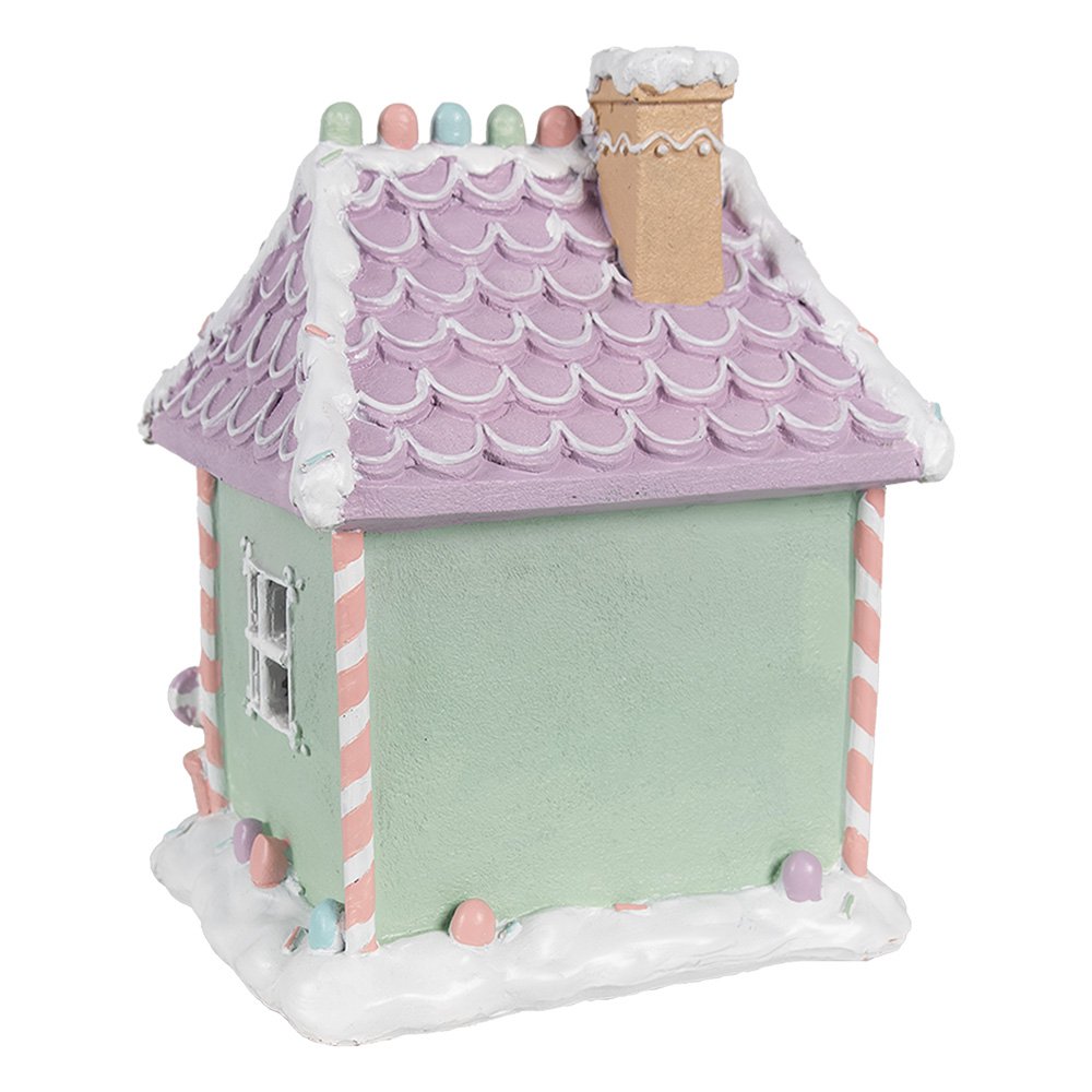 Gingerbread house 17x14x21 cm Groen Roze Kunststof Peperkoekhuisje