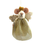 Luna-Leena muis met sterornament - gouden jurk - wol - handgemaakt in Nepal