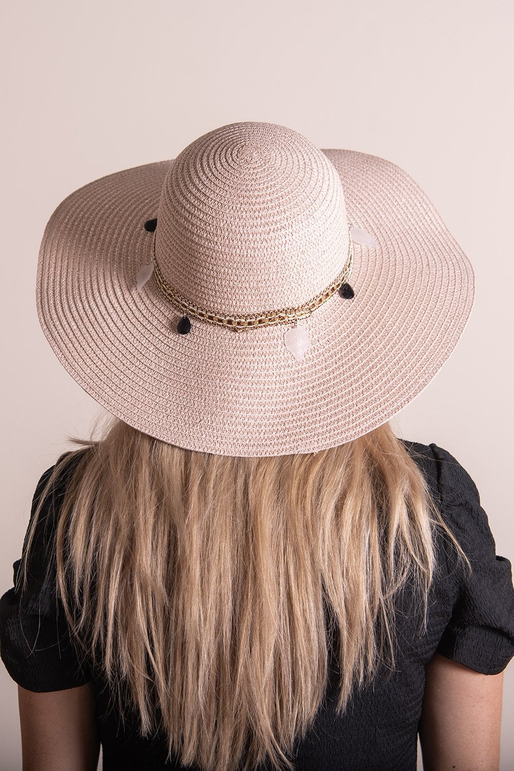 Hoed Dames Roze Papierstro Zonnehoed