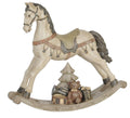 Beeld Paard 30x8x27 cm Wit Polyresin Kerstdecoratie