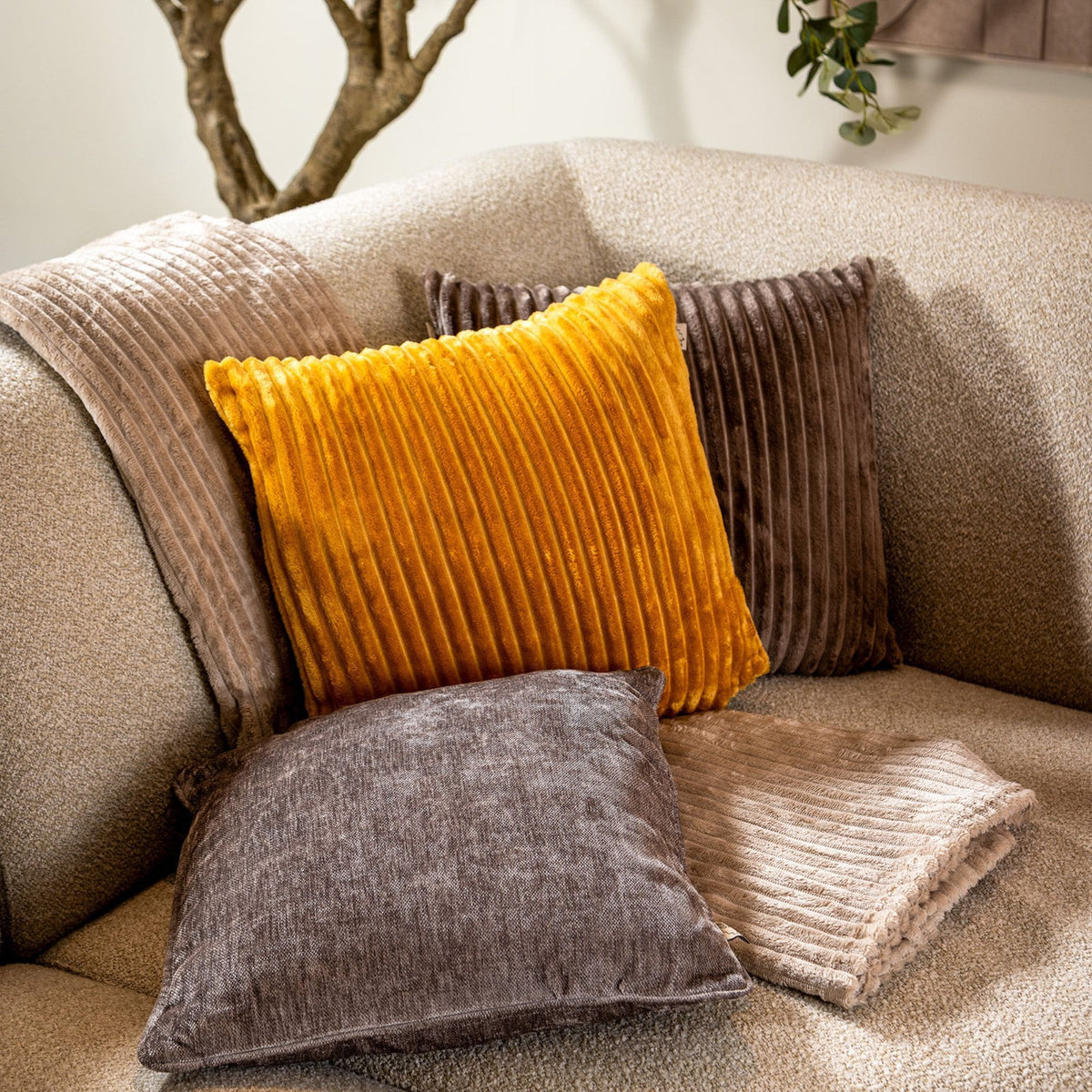 Dutch Decor Marthy - Plaid 140x180 cm - Puimsteen - Beige