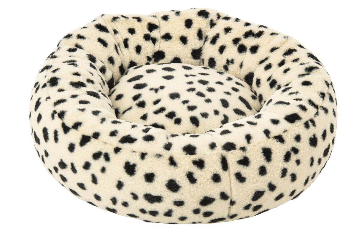 J-Line Kattenmand met dalmatiërmotief - polyester - wit/zwart