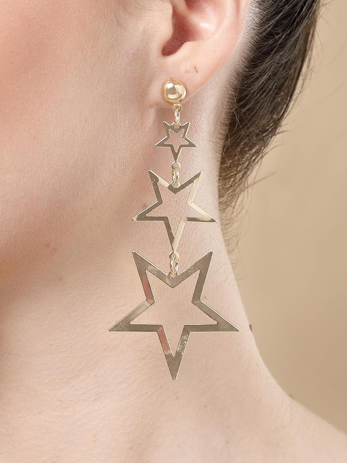 Afstuderen Star Dangler Oorbellen – Vergulde mode-sieraden – Star Design – Retailpakket