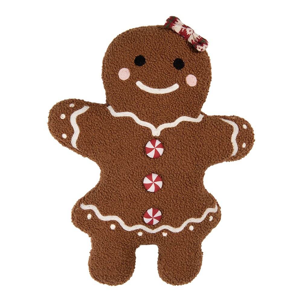 Sierkussen Gingerbread man 40x5x44 cm Bruin Polyester