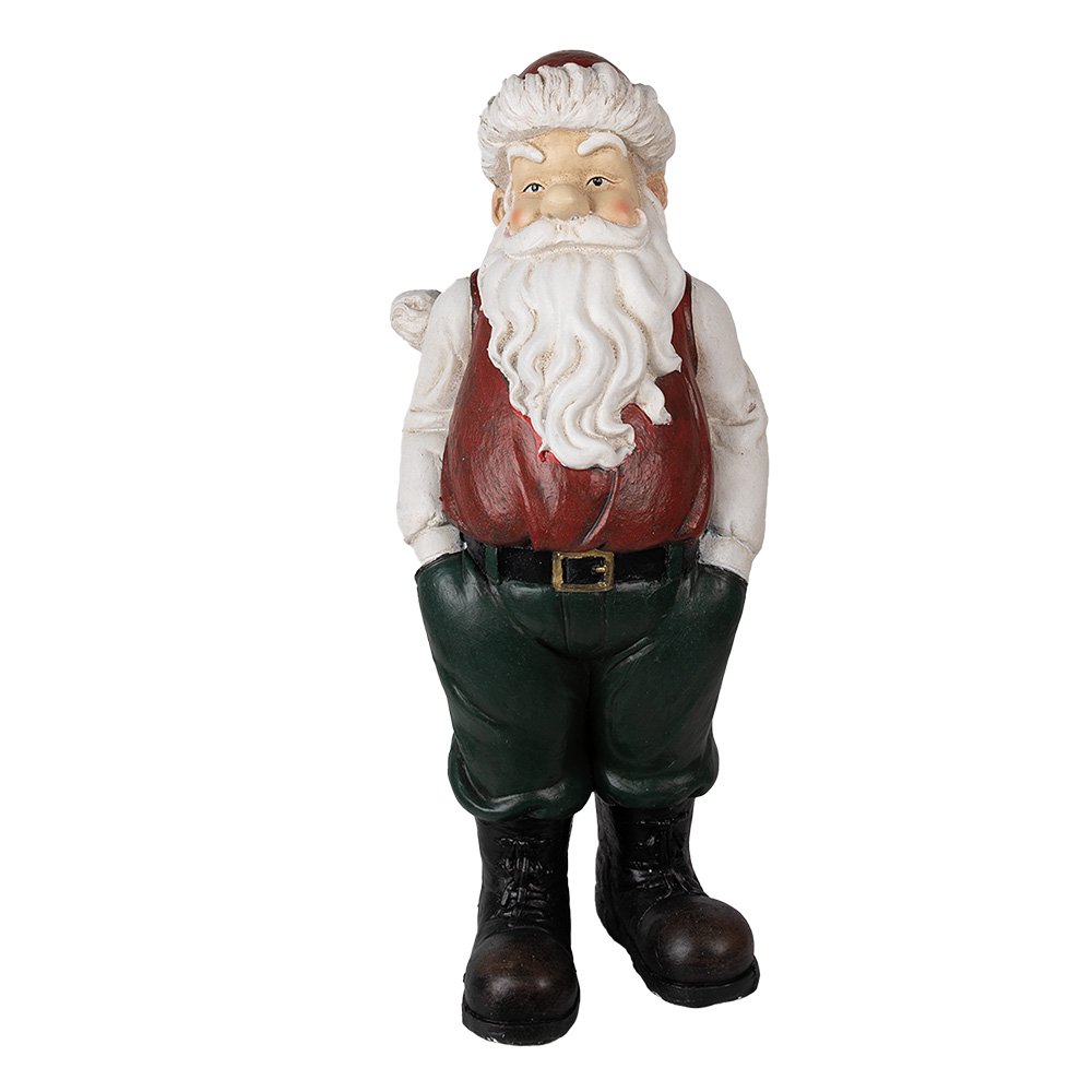 Beeld Kerstman 26x25x51 cm Rood Magnesium (MGO) Kerstdecoratie