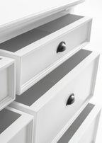 Dressoir wit - 145bx50dx85 hoog - 6 laden