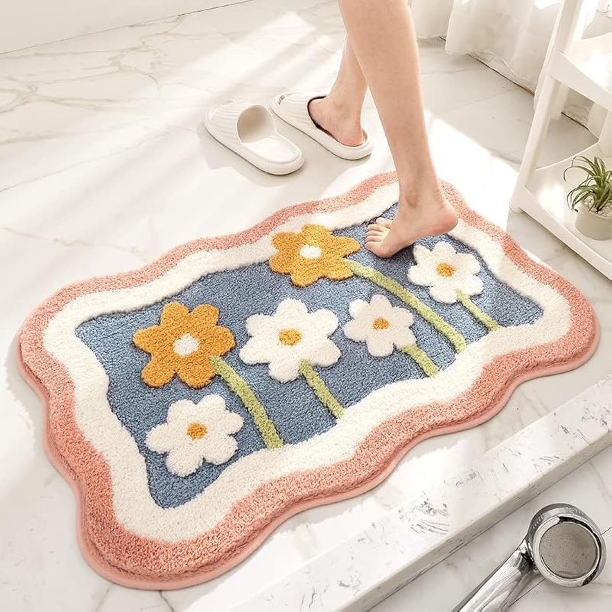 Bloem superzachte antislip microvezelmat 2000 gsm (40x60 cm) 1 stuk | Absorberend bad, vloer, deurmat, vloerkleed