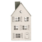 Decoratie Beeld Huis 16x9x32 cm Wit Metaal