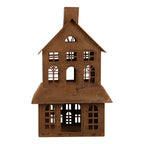 Decoratie Beeld Huis 16x10x31 cm Bruin Metaal