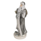 Kerstdecoratie Beeld Kerstman 20 cm Zilverkleurig Kunststof