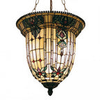 Hanglamp Tiffany Ø 41x126 cm Beige Bruin Metaal Hanglamp Eettafel