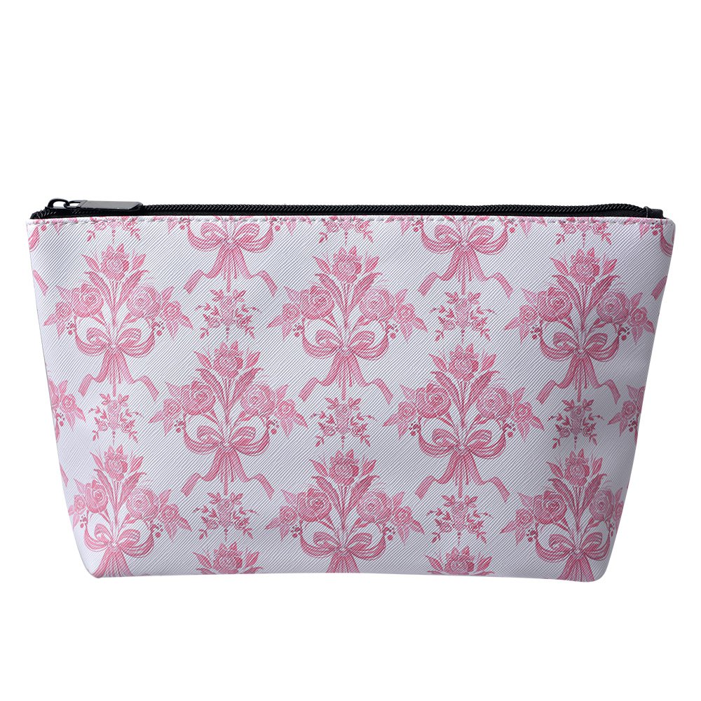 Toilettas Dames 26x6x16 cm Wit Roze Kunststof Bloemen