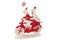 J-Line figuur Clown Fiets - polyresin - rood/wit